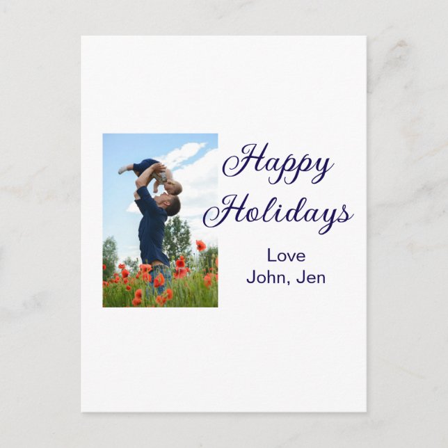 Glückliche Ferien Vater Sohn Weihnachten Familieng Postkarte (Vorderseite)