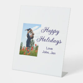 Glückliche Ferien Vater Sohn Weihnachten Familieng Sockelschild