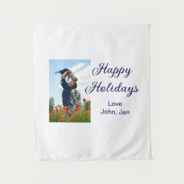 Glückliche Ferien Vater Sohn Weihnachten Familieng Wandteppich