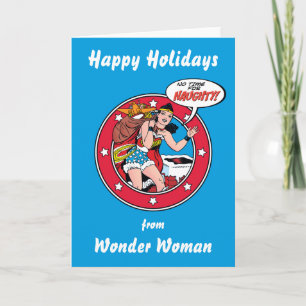 Glückliche Ferien von Wonder Woman Feiertagskarte