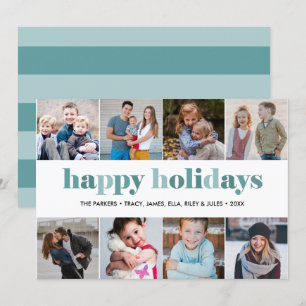 glückliche Ferien   Weihnachten im Foto - Collage  Einladung