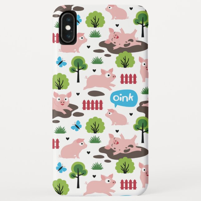 Glückliche Ferkel im iPhone-Fall von Mud Case Mate (Rückseite)