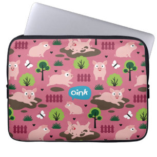 Glückliche Ferkel in der Elektronik-Tasche Laptopschutzhülle