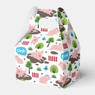 Glückliche Ferkel in der Mud Gvor Box Geschenkschachtel
