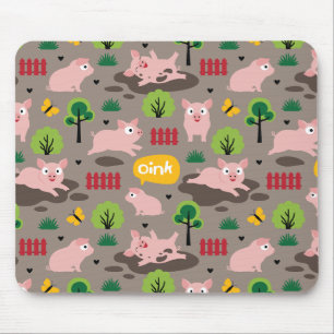 Glückliche Ferkel in der Muschelmuse Mousepad