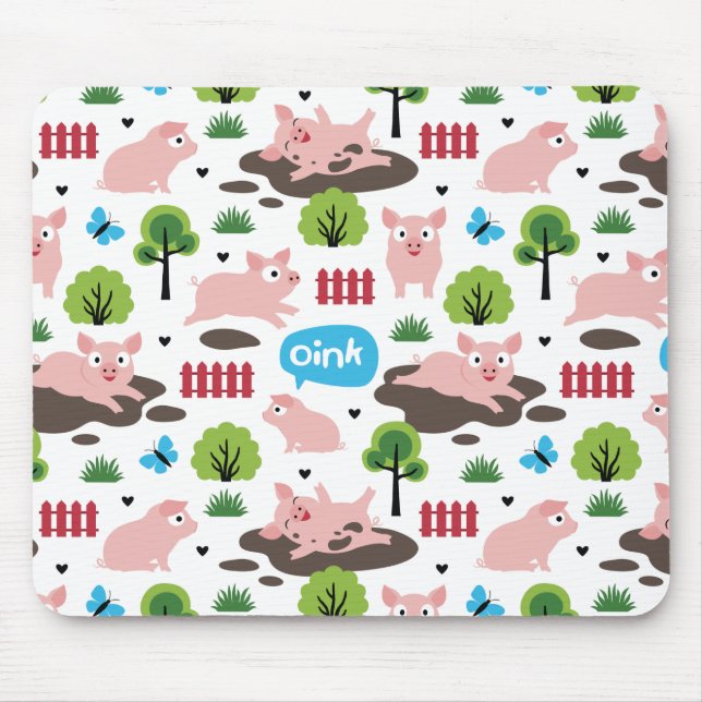Glückliche Ferkel in der Muschelmuse Mousepad (Vorne)