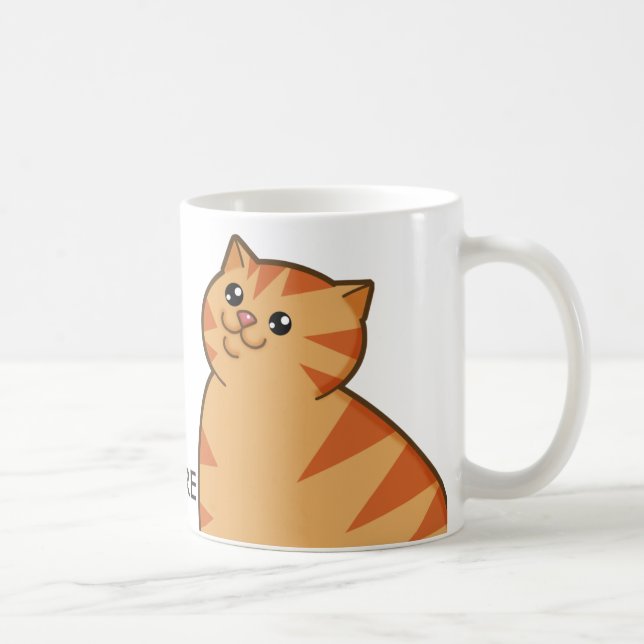 Glückliche fette orange Katze Kaffeetasse (Rechts)
