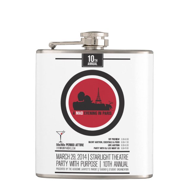 Glückliche Flasche Flachmann (Vorderseite)