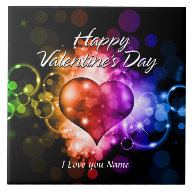 Glückliche Fliese des Valentinstag-5 (Vorderseite)