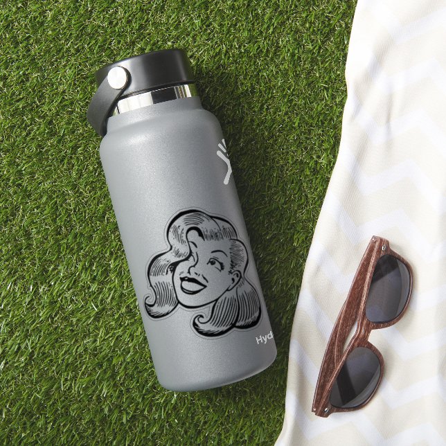 Glückliche Frau Aufkleber (HydroFlask Insitu)
