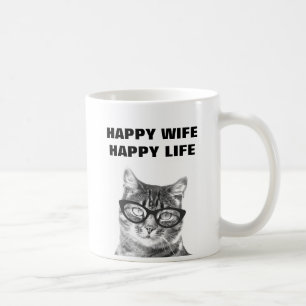 GLÜCKLICHE FRAU GLÜCKLICHES LEBEN lustiger Hochzei Tasse