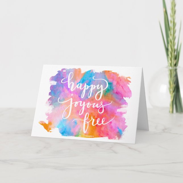 Glückliche freudige freie Gruß-Karte Karte (Vorderseite)