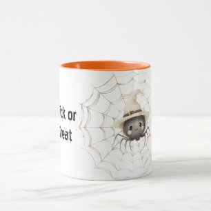 Glückliche freundliche Spinne auf Netz Halloween Tasse