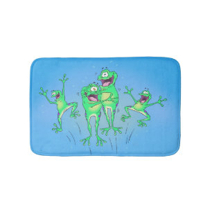 Glückliche Frosch-Badezimmer-Wolldecke Badematte