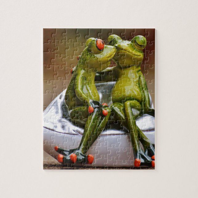 Glückliche Frösche Puzzle (Vertikal)