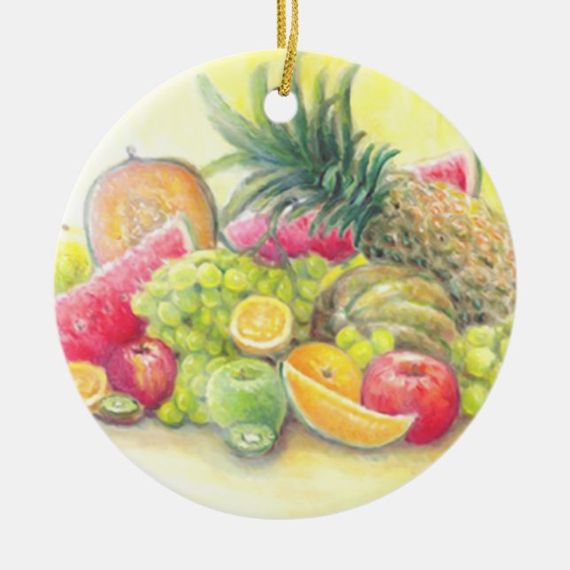 Glückliche Früchte Keramik Ornament (Vorne)