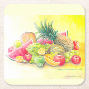 Glückliche Früchte Rechteckiger Pappuntersetzer