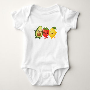 Glückliche Früchtefreunde Baby Strampler