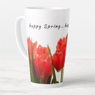 Glückliche Frühlings-Rote-Tulpen-Blume Milchtasse