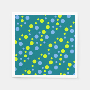 Glückliche Funky Gelbe Blaue Blasen Serviette