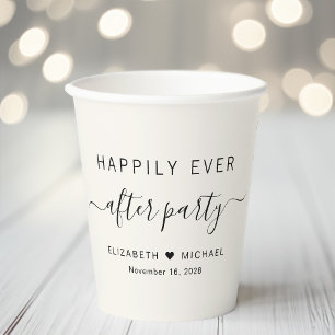 Glückliche-Für-Immer-Party-Cream-Hochzeitsempfang Pappbecher