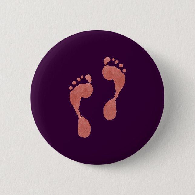 Glückliche Füße Knopf- Button (Vorderseite)