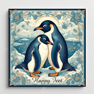 Glückliche Füße Pinguin Eis Vogel Paar Schnee Glet Magnet
