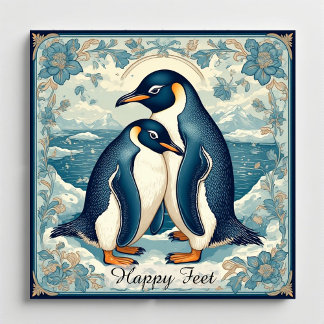 Glückliche Füße Pinguin Eis Vogel Paar Schnee Glet Magnet