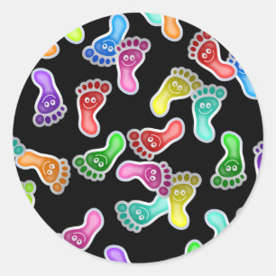 Glückliche Füße Tapeten- Runder Aufkleber