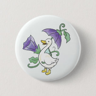Glückliche Gans in Regenstiefeln! Button