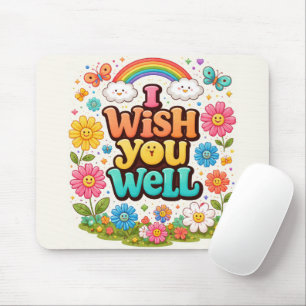 Glückliche Gänseblümchen und Regenbogen Mousepad
