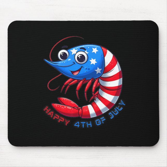 Glückliche Garnelen feiern 4. Juli Kinder Männer F Mousepad (Vorne)