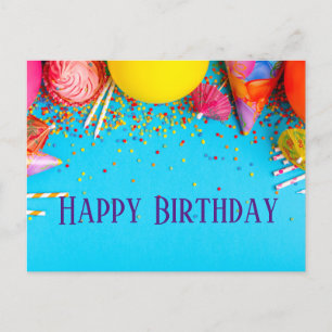 Glückliche Geburtstag Kerzen, Cupcake, Streusel Postkarte