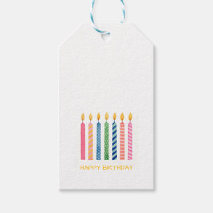 Glückliche Geburtstag Kerzen Moderne Artisan Bunte Geschenkanhänger