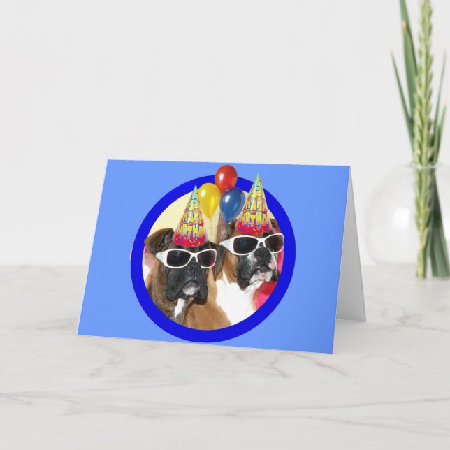 Glückliche Geburtstagskarte für Boxers Karte (Vorderseite)