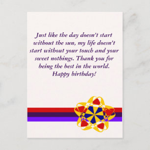 Glückliche Geburtstagskarte - Meine Lebensbotschaf Postkarte