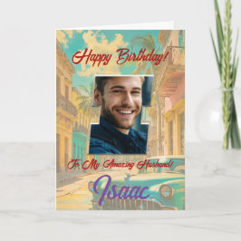 Glückliche Geburtstagskarte mit Foto Dankeskarte