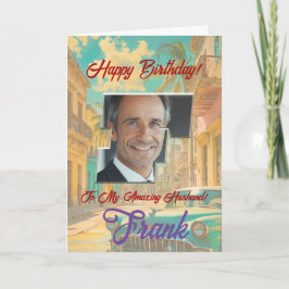 Glückliche Geburtstagskarte mit Foto Dankeskarte