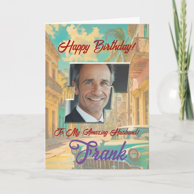 Glückliche Geburtstagskarte mit Foto Dankeskarte (Vorderseite)