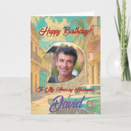 Glückliche Geburtstagskarte mit Foto Dankeskarte