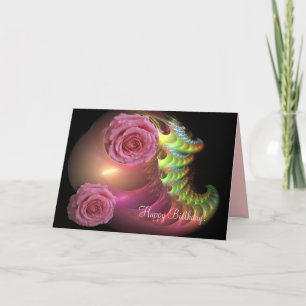 Glückliche Geburtstagskarte mit Rose Karte