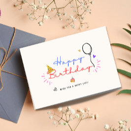 Glückliche Geburtstagskarte , niedliche Geburtstag Dankeskarte