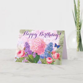 Glückliche Geburtstagskarte Redoute Blume Grußkart Karte