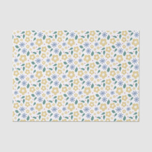 Glückliche gelbe und blaue Blumen Seidenpapier