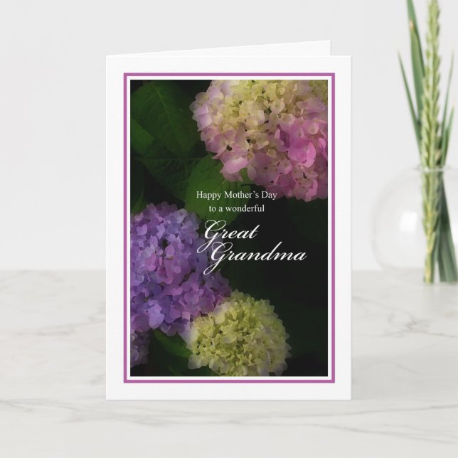 Glückliche gemalter Hydrangea der Mutter Karte (Vorderseite)