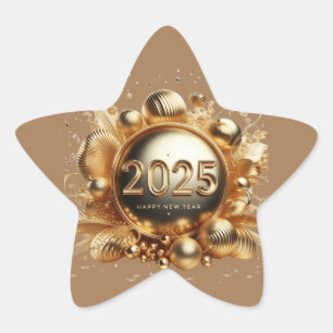 Glückliche Geschenke für das neue Jahr 2025 Stern-Aufkleber