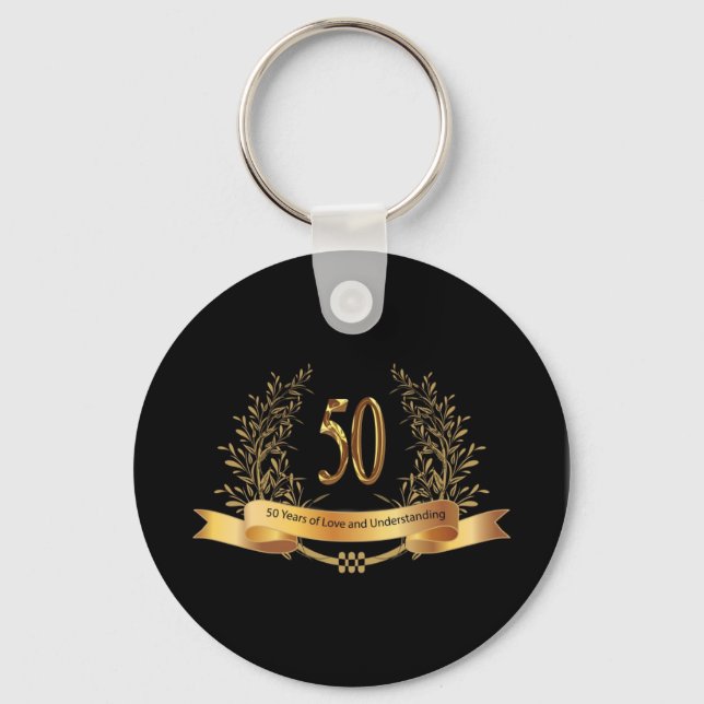 Glückliche Geschenke zum 50. Hochzeitstag Schlüsselanhänger (Vorderseite)
