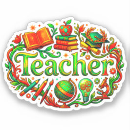 Glückliche Geschenkidee | Retro-Lehrerdankeschön Aufkleber