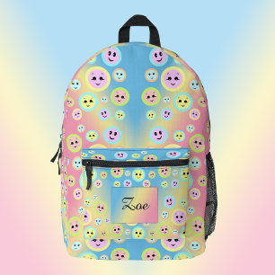 Glückliche Gesichter in Pastellfarben - niedliche  Bedruckter Rucksack