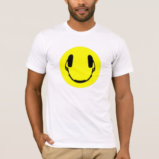 Glückliche Gesichts-Kopfhörer T-Shirt